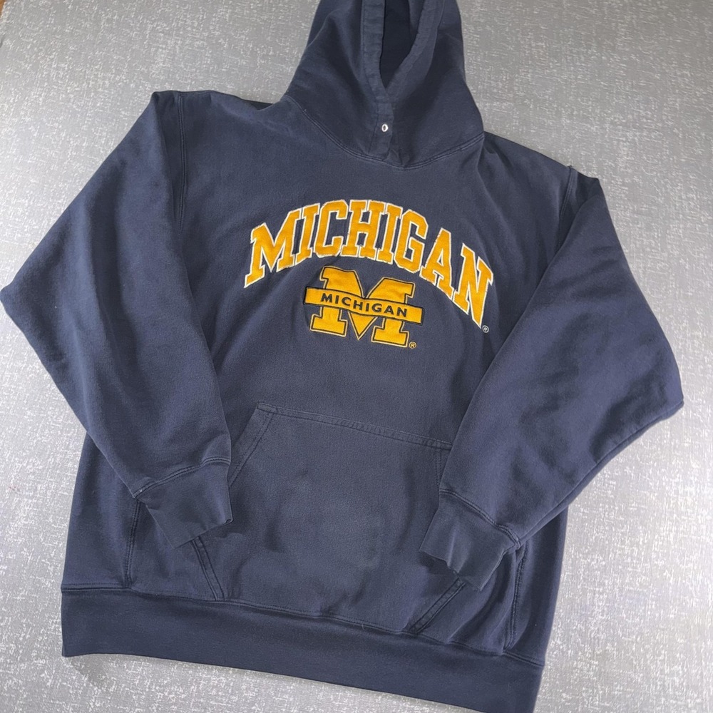 Michigan Wolverines Hoodie Sweatshirt Mens Large NCAA Football Steve & Barry's